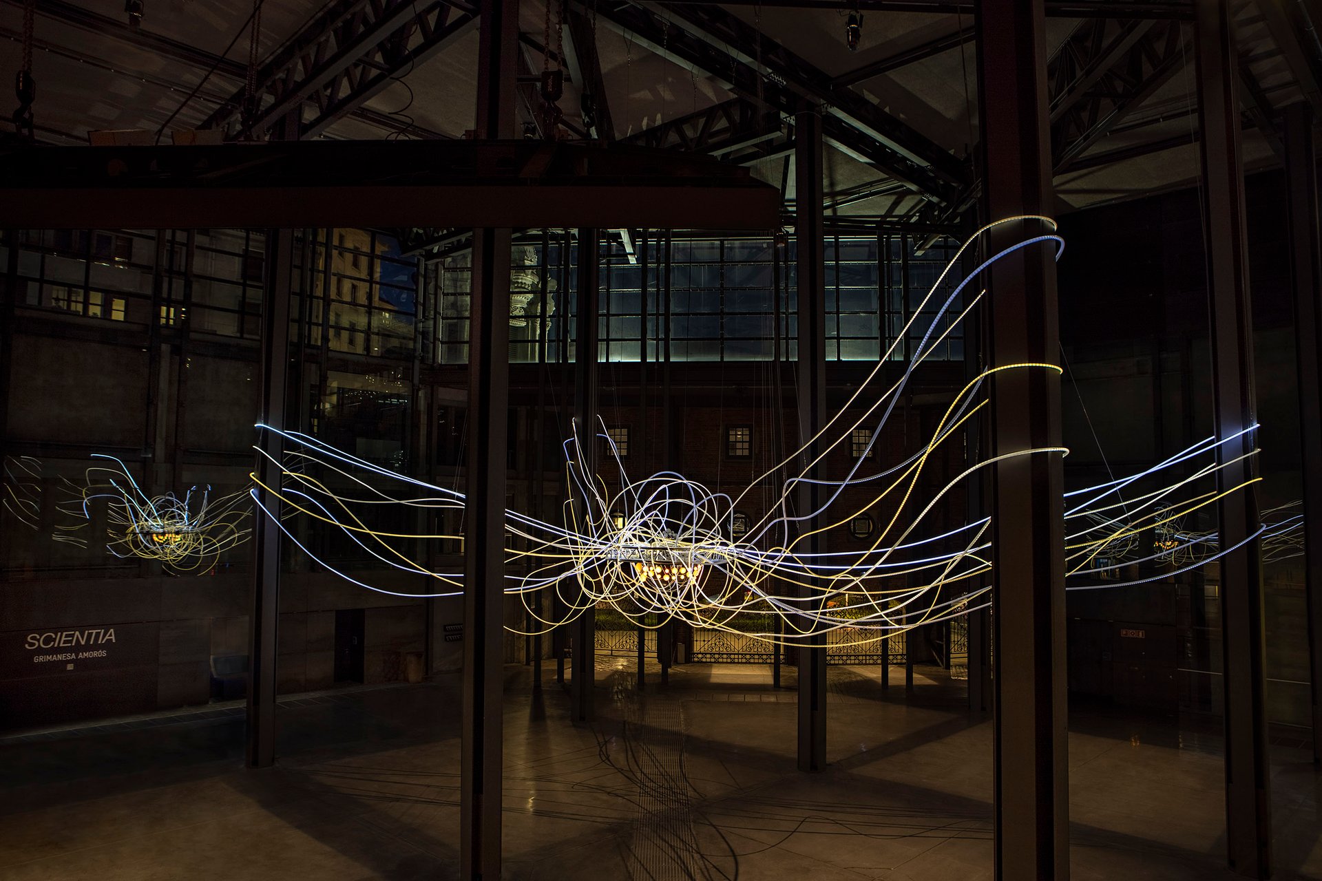 Grimanesa Amoros SCIENTIA light sculpture at Azkuna Zentroa Bilbao, Spain Grimanesa Amoros SCIENTIA light sculpture at Azkuna Zentroa Bilbao, Spain