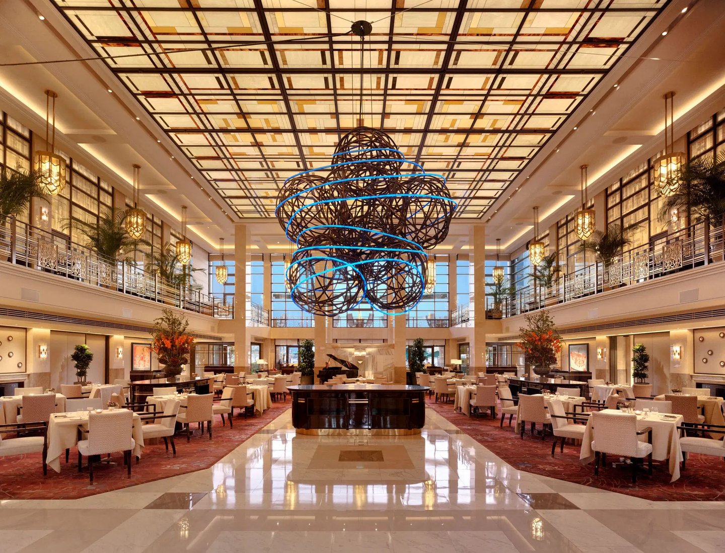 Grimanesa Amoros MARITIME light installation at the Peninsula Hotel Istanbul lobby