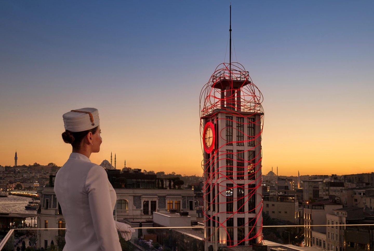 Grimanesa Amoros PASSAGE light installation at the Peninsula Hotel Istanbul clocktower on the Schon Magazine article
