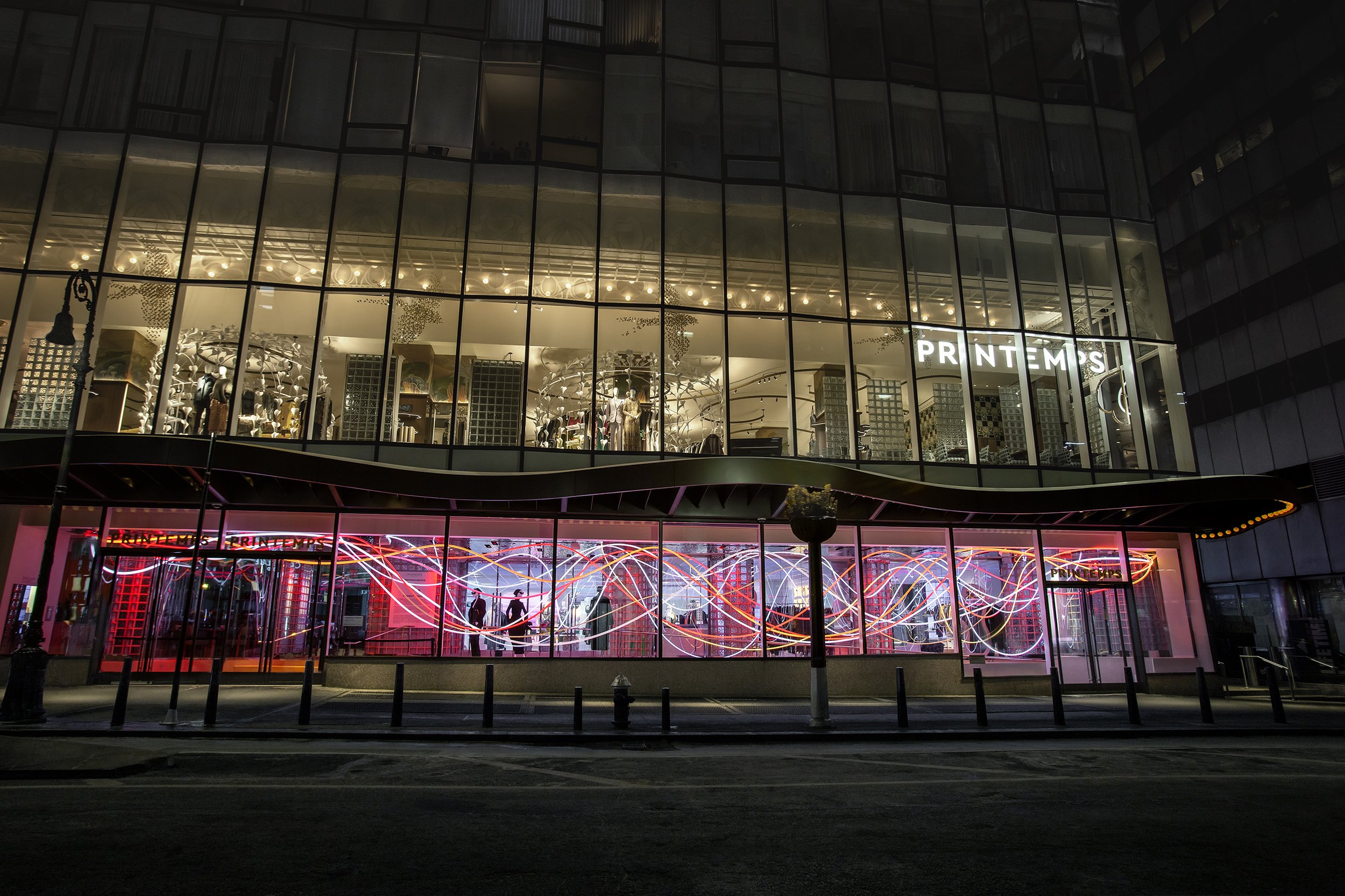 Grimanesa Amoros light installation PERFECT TIMING for Printemps NYC on the Sotheby's website