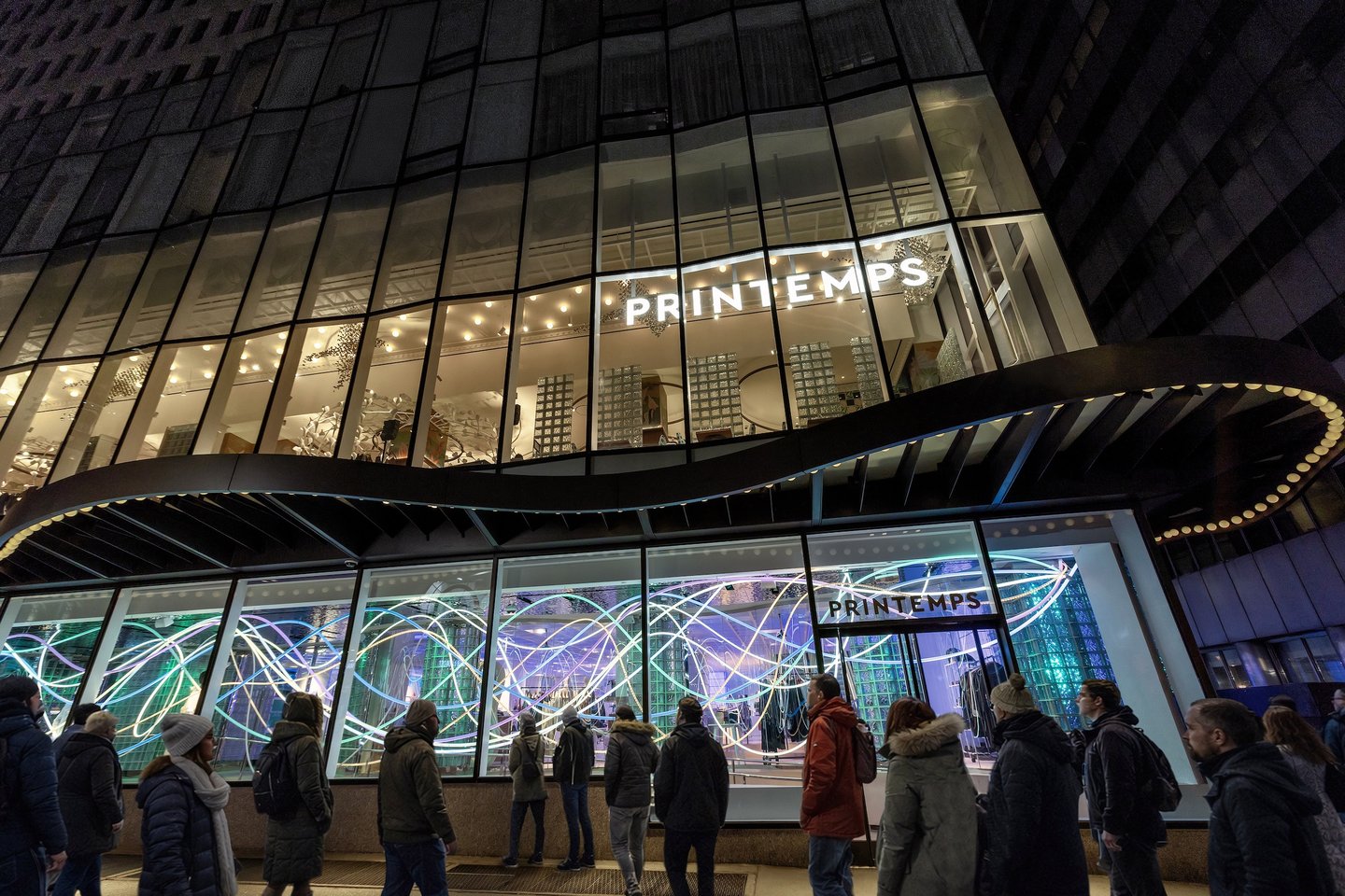 Grimanesa Amoros light installation PERFECT TIMING at One Wall Street