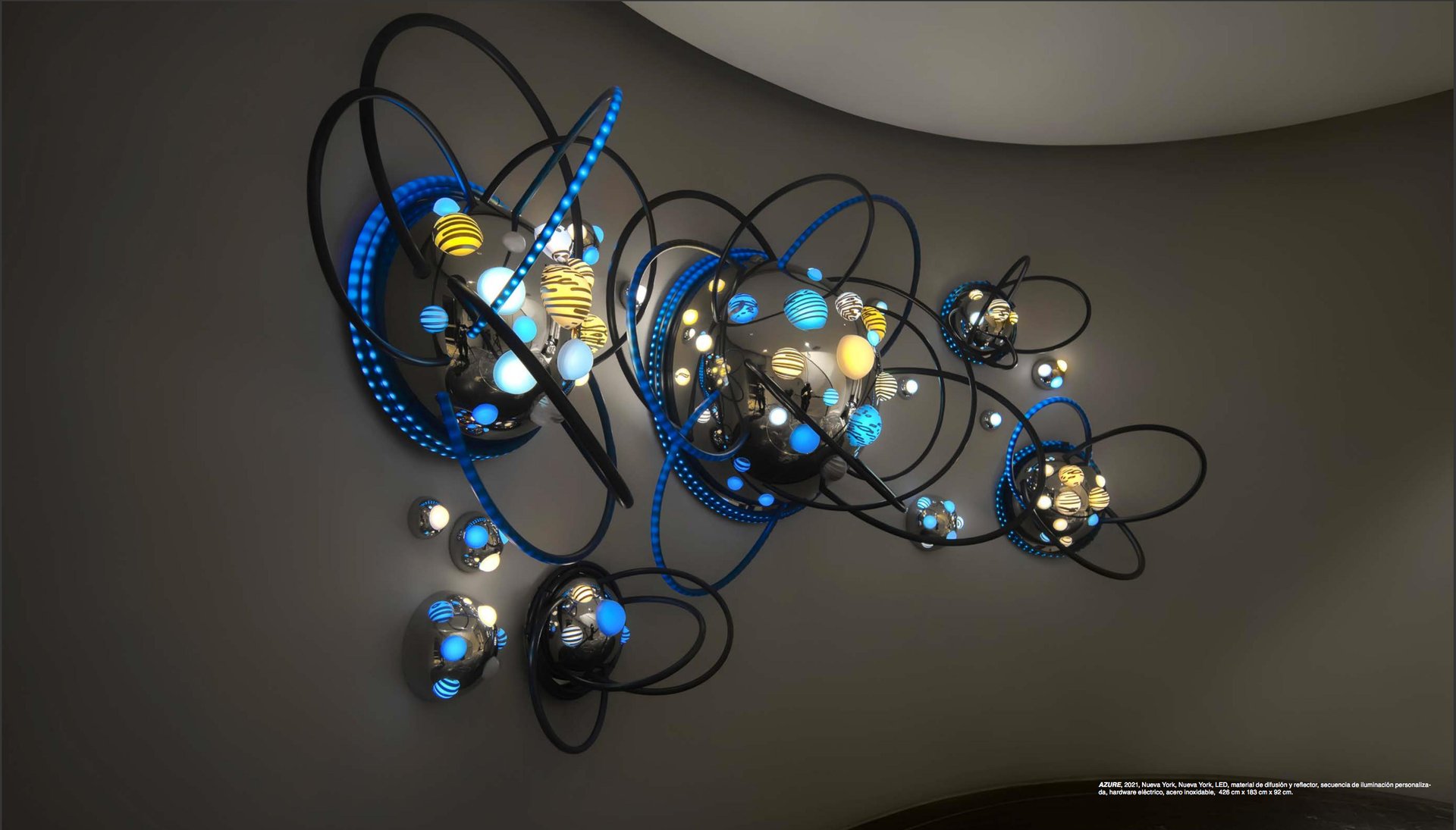 Arte al Limite magazine cover feature Grimanesa Amoros Interview | light sculpture Azure