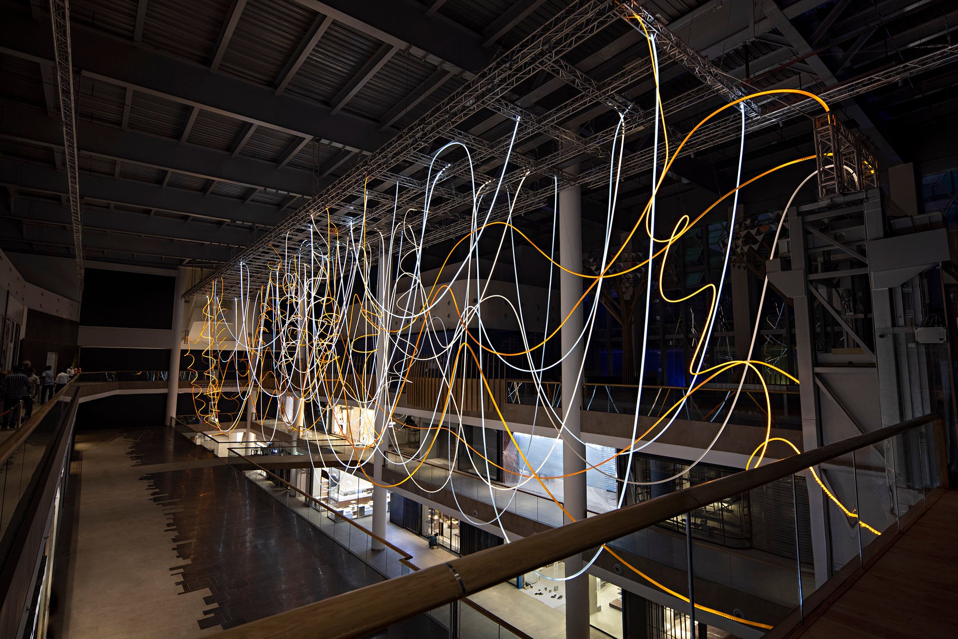 Grimanesa Amoros golden array light installation 