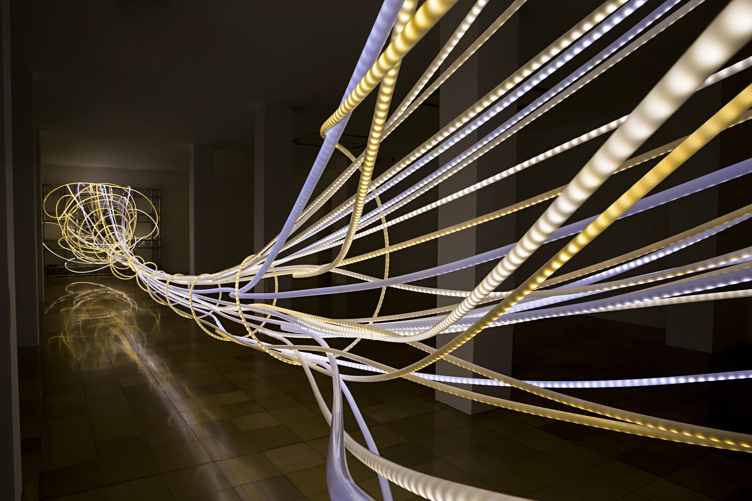 Grimanesa Amoros OCUPANTE light installation Yale Radio WYBCX