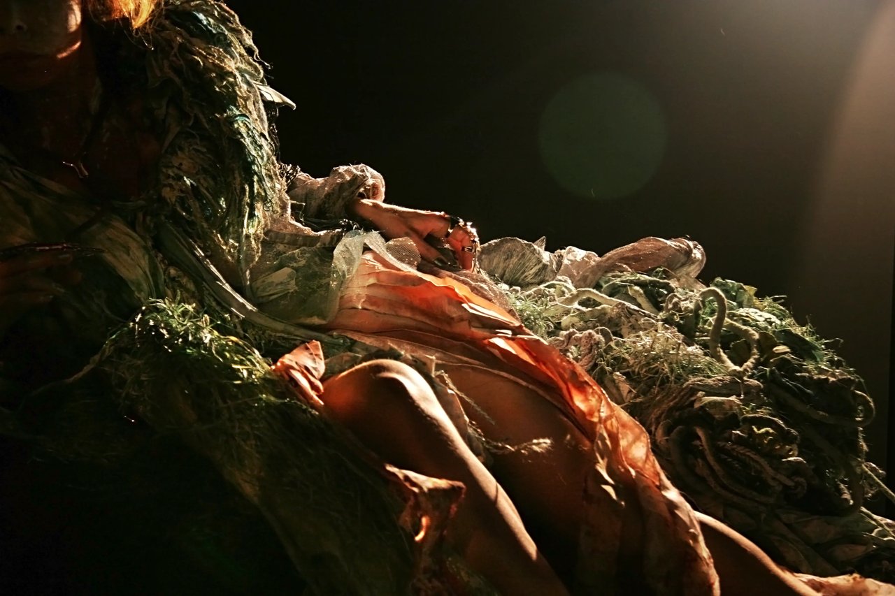 Grimanesa Amorós THE SEA MARE photography documenting the THE SEA MARE performance by Icelandic actress Palina Jonsdottir at Hudson Valley Center for Contemporary Art, Peekskill, New York, featuring the first public appearance of a rare ancient sea beast discovered on the banks of the Hudson River. Photography by Grimanesa Amorós, 2008.