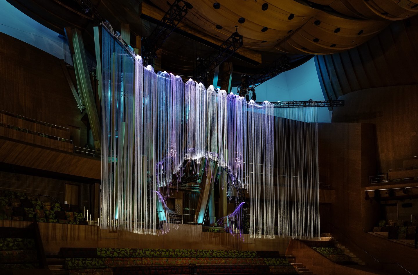 Grimanesa Amoros in front of her light installation Radiance at the Walt Disney Concert Hall, A Women's Thing