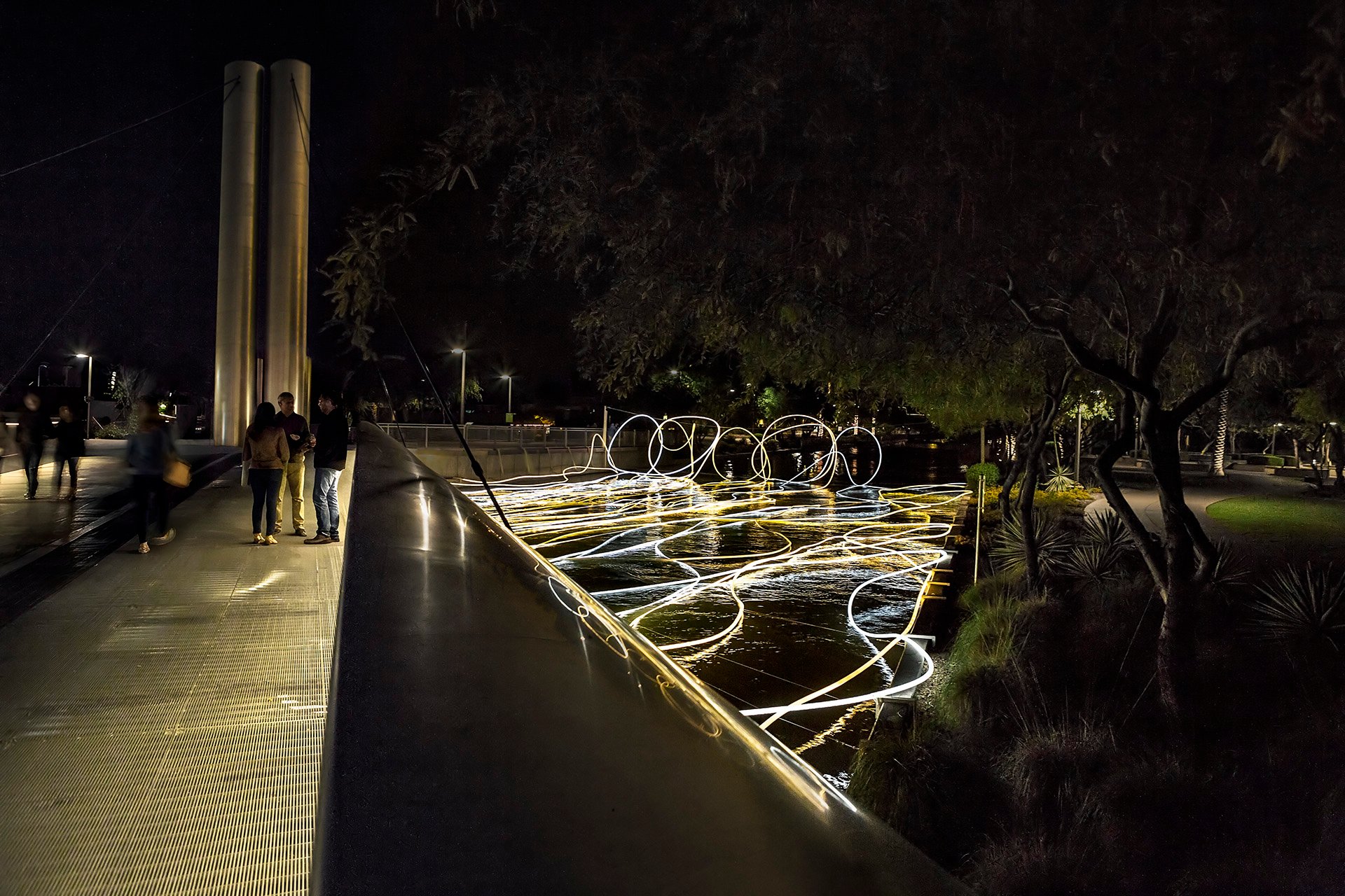 GOLDEN WATERS | Light Sculpture Installation at Soleri Bridge
