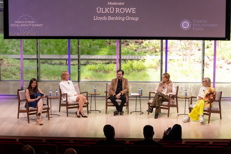 Grimanesa Amorós speaking at the TPF Innovation & Social Impact Summit, The Times Center, New York, 2026.