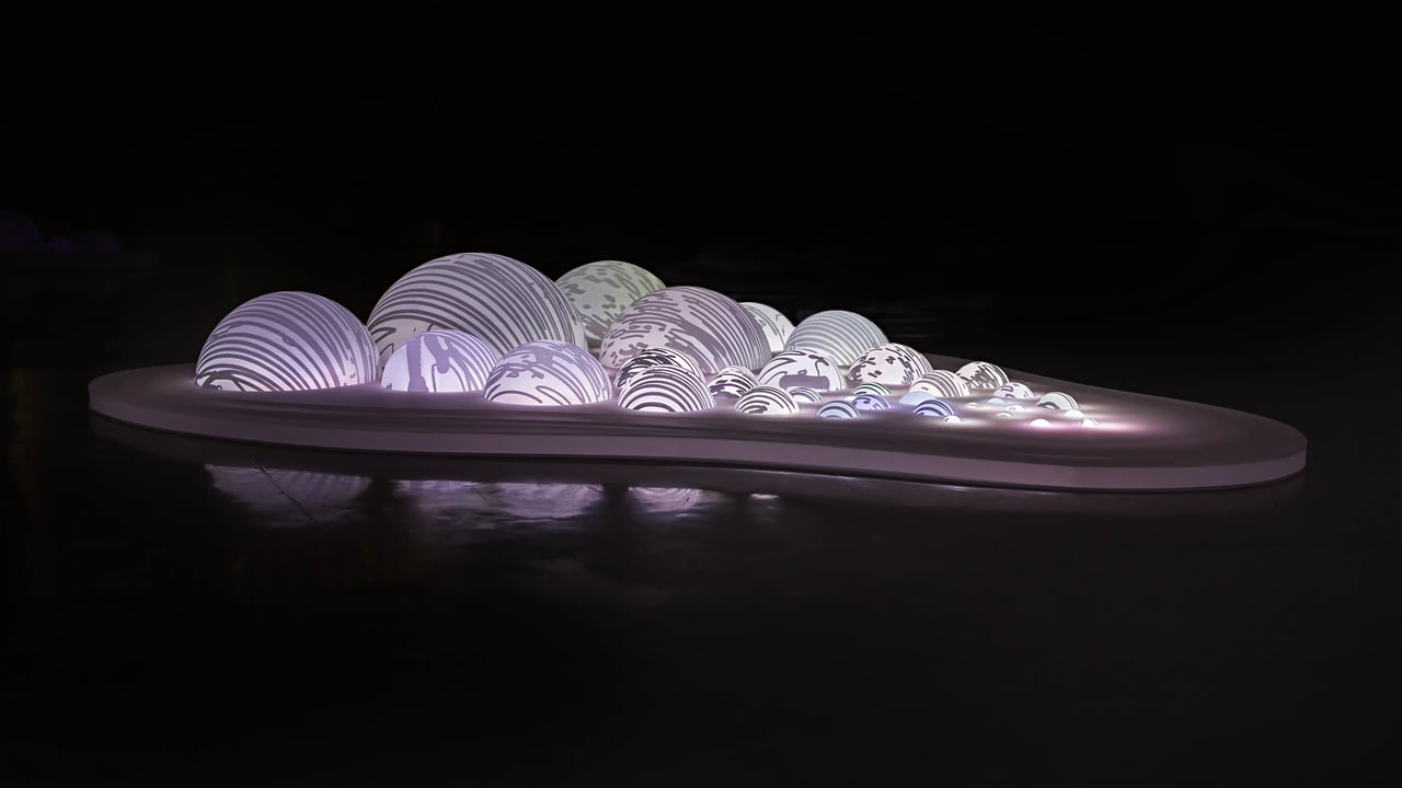 Grimanesa Amorós MOMENTUM, LED sculpture and light sculpture exploring the intersection of art, technology, and women's creative practice. Exhibited in Momentum: Women, Art, and Technology at Rutgers University, New Brunswick, New Jersey, 2014.