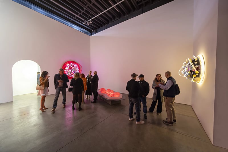 LOTUS, an LED light sculpture by Grimanesa Amorós in the group exhibition WOMEN at Richard Taittinger Gallery, New York, 2022.