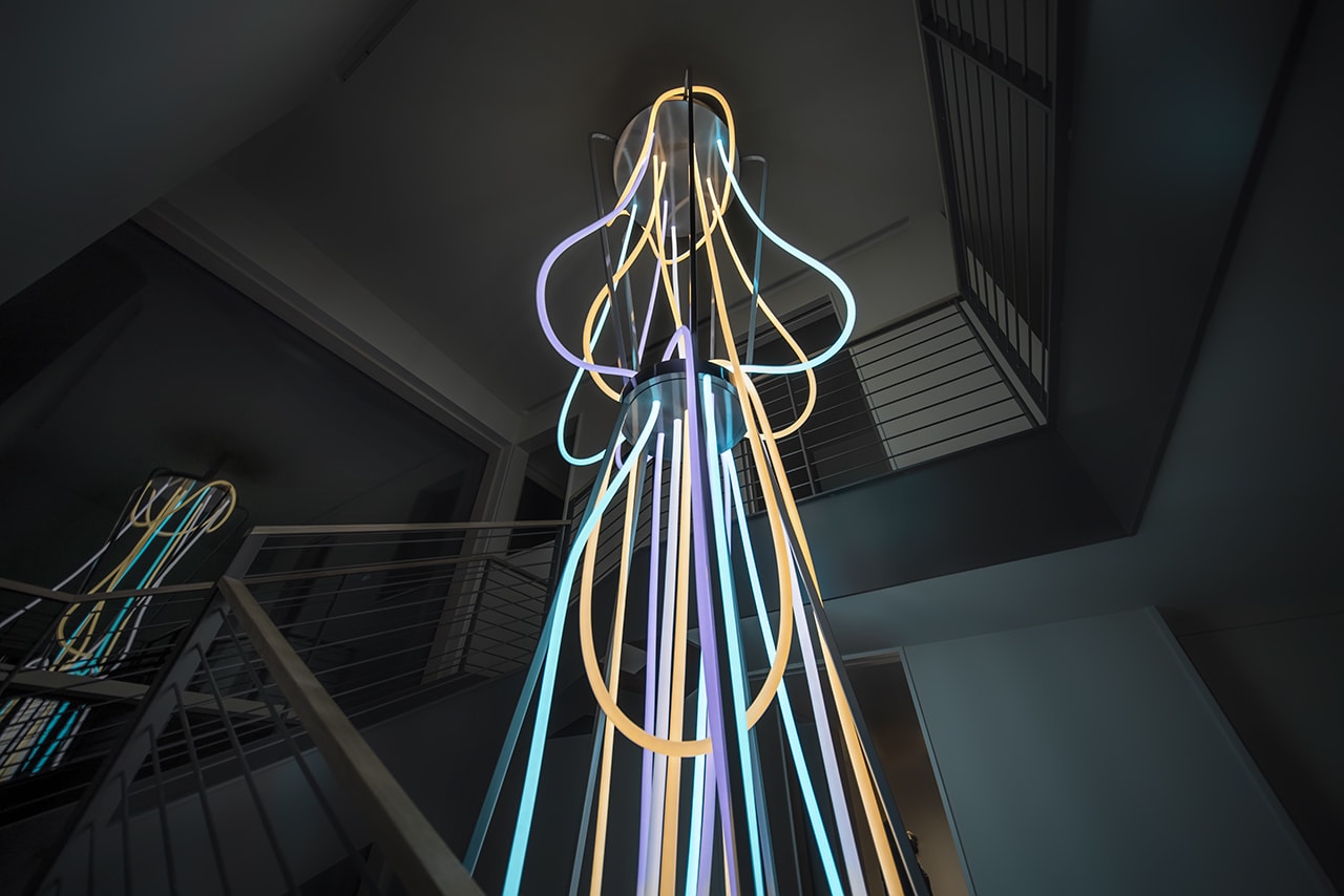 Grimanesa Amoros ATERENUM light sculpture for a private collection at Shelter Island NY
