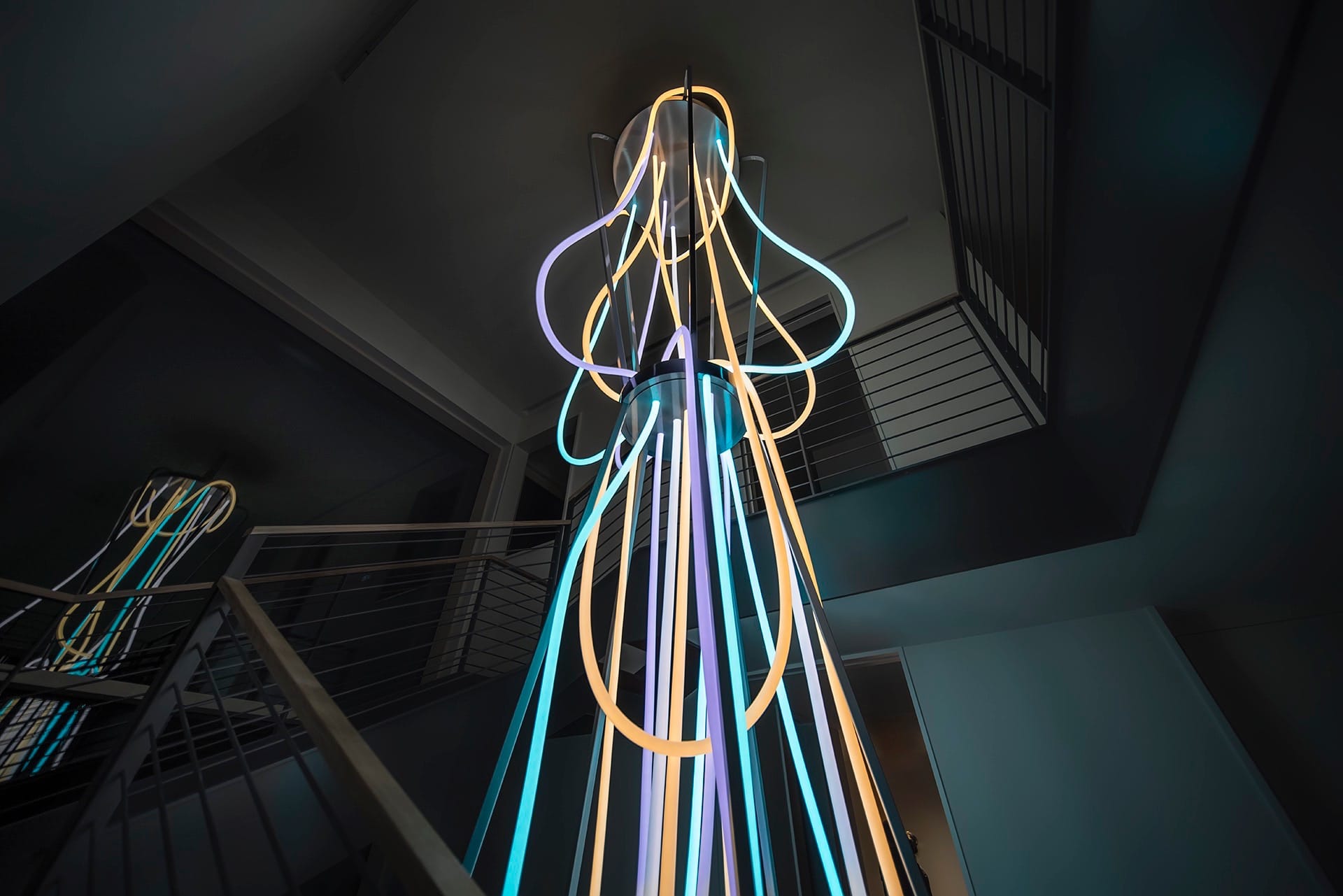 Grimanesa Amoros ATERENUM light sculpture for a private collection at Shelter Island NY