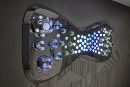 AEVUM light sculpture by Grimanesa Amoros in Lessin Tower