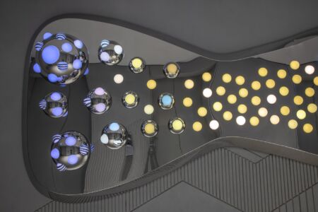 AEVUM light sculpture by Grimanesa Amoros in Lessin Tower