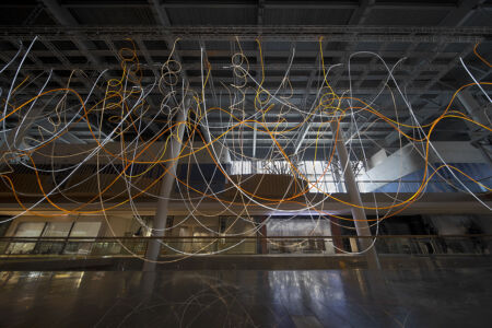 GOLDEN ARRAY light sculpture by Grimanesa Amoros at the Bandra Kurla Complex in Mumbai, India