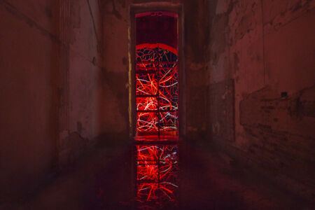 MARIPOSA DORADA light sculpture by Grimanesa Amoros for the 13th Havana Biennale in Havana, Cuba