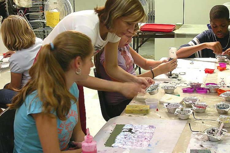 Grimanesa Amoros Artspace Summer Arts Program 2004 Swirlin' Sheets for Children and Basic Papermaking for Adults North Carolina Arts Council