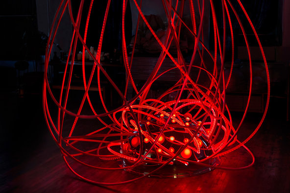 The New York Times Style Magazine Oct. 3, 2014 grimanesa amoros red lotus lighting sculpture installation