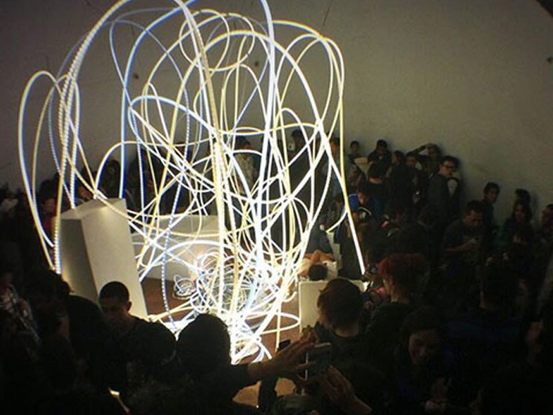 Huanchaco Light Sculpture Installation collaboration with MUTEK.MX