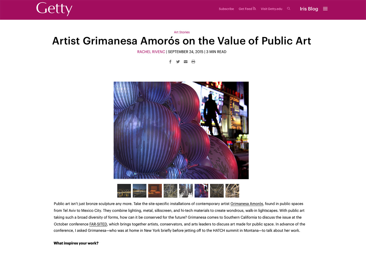 grimanesa amoros Getty public art light artwork