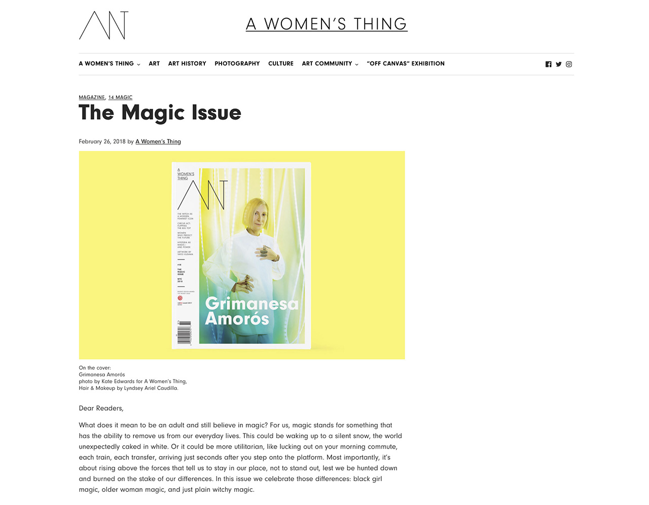 A WOMEN's THING article featuring light artist Grimanesa Amoros