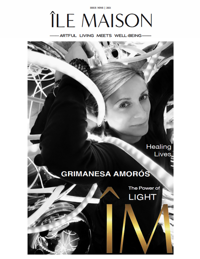 Grimanesa Amoros Ile Maison magazine cover feature the power of light