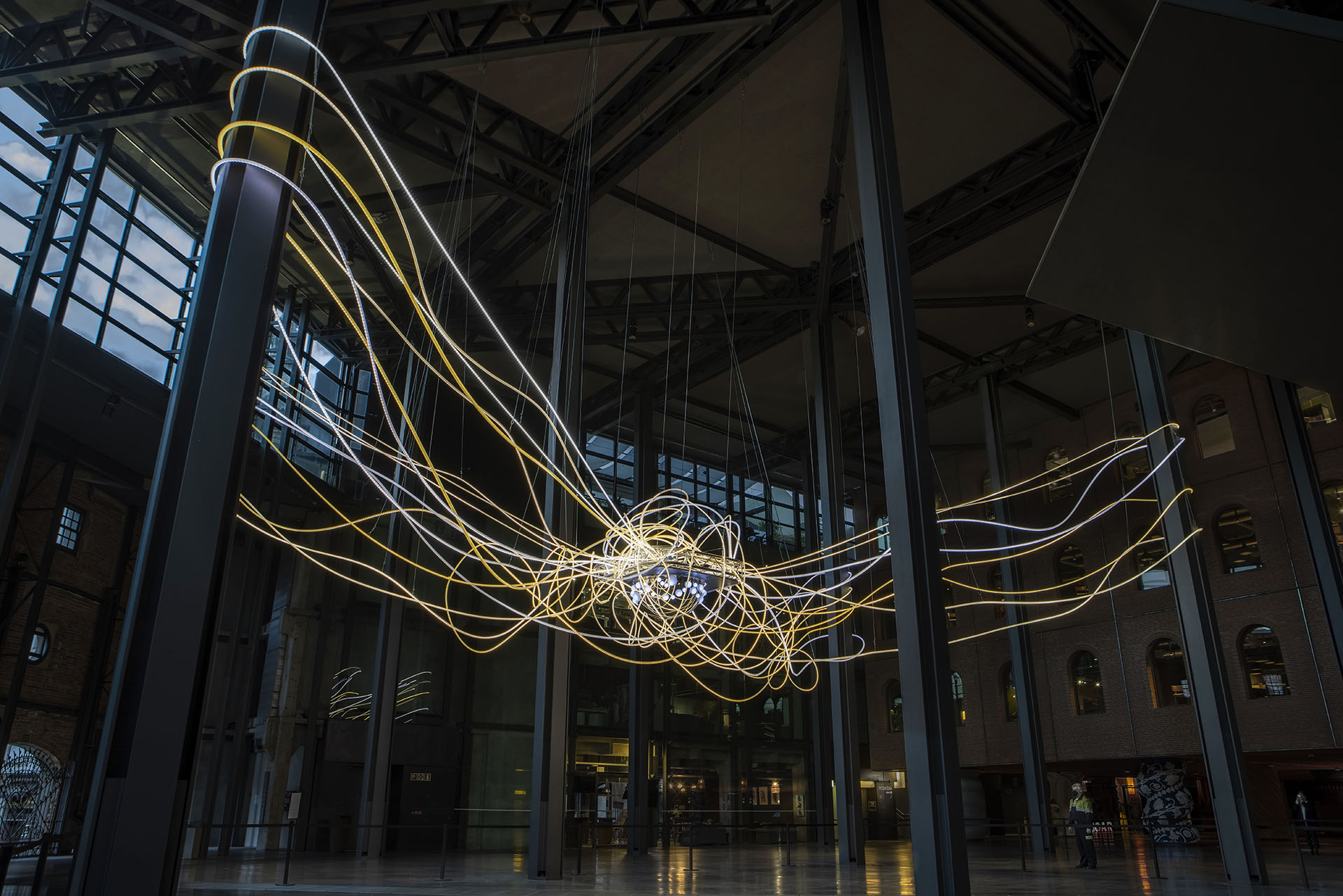 SCIENTIA light sculpture at Azkuna Zentroa Bilbao, Spain