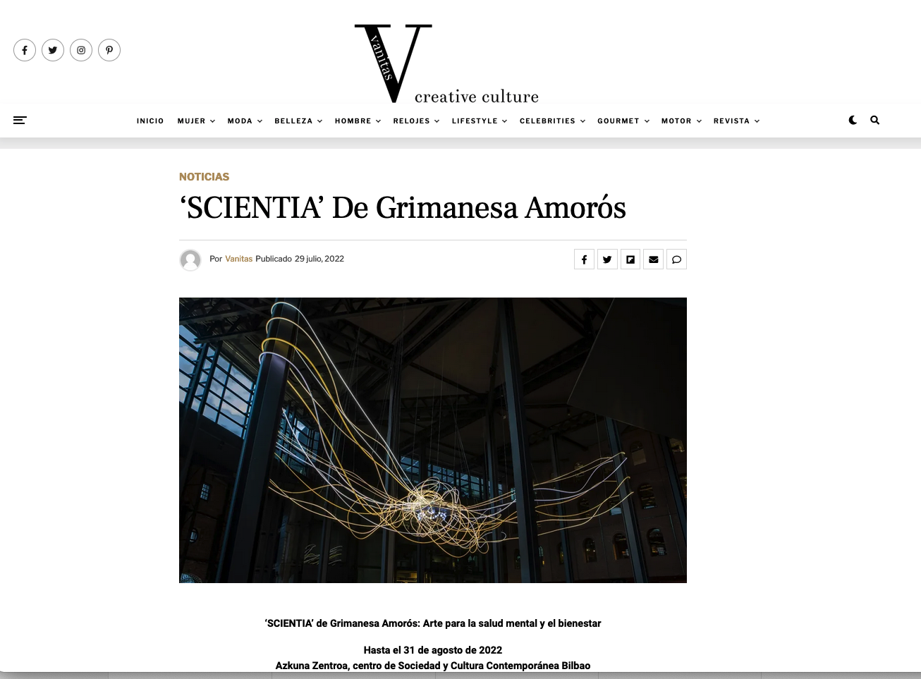 Grimanesa Amoros Scientia light installation article on Vcreative culture