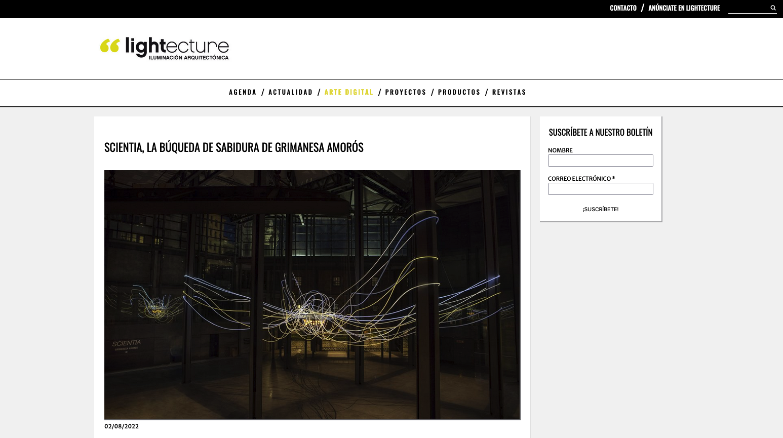 Grimanesa Amoros Scientia Light Sculpture interview article on Lightecture 