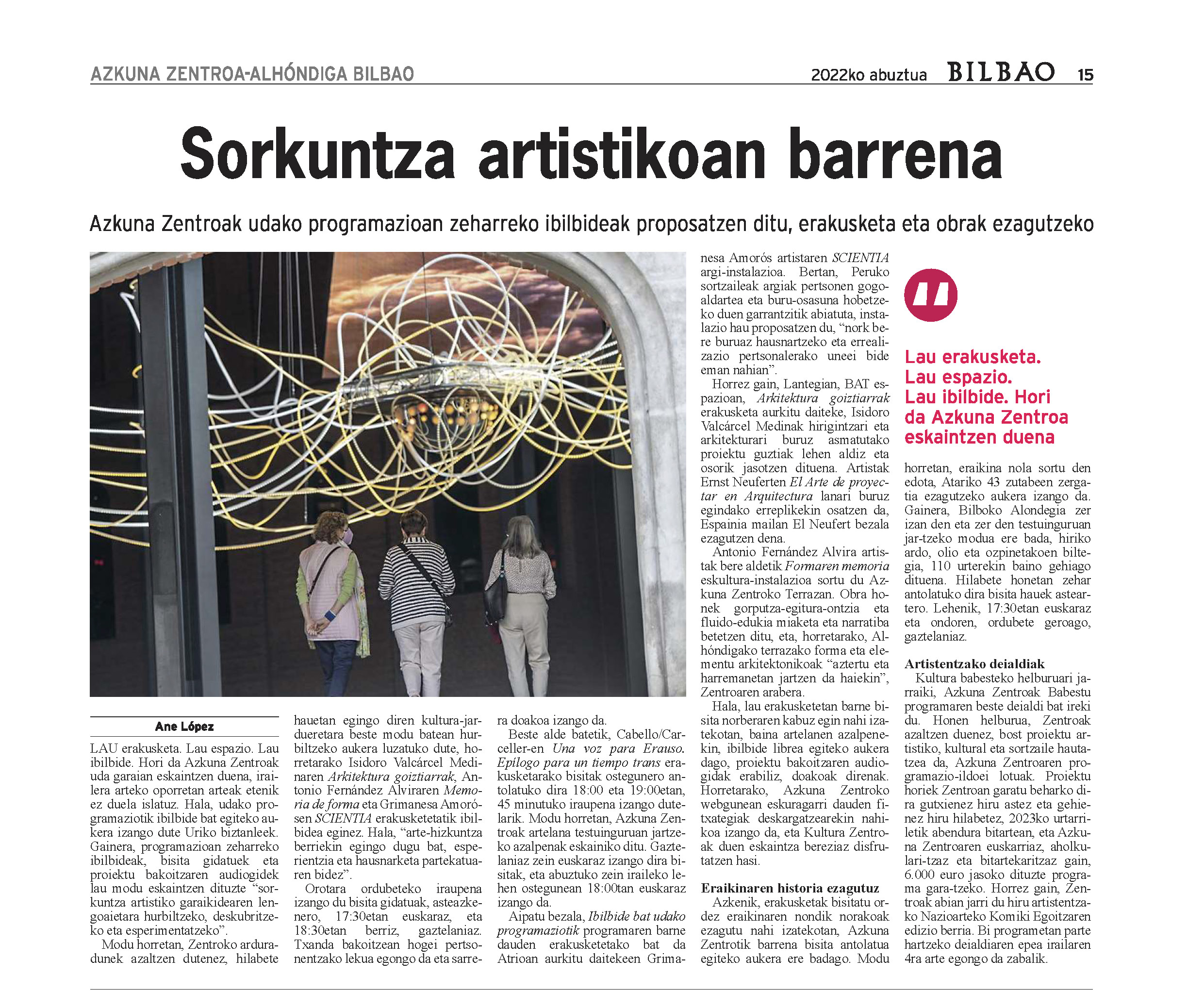 Grimanesa Amoros Scientia news article on Periodico Bilbao